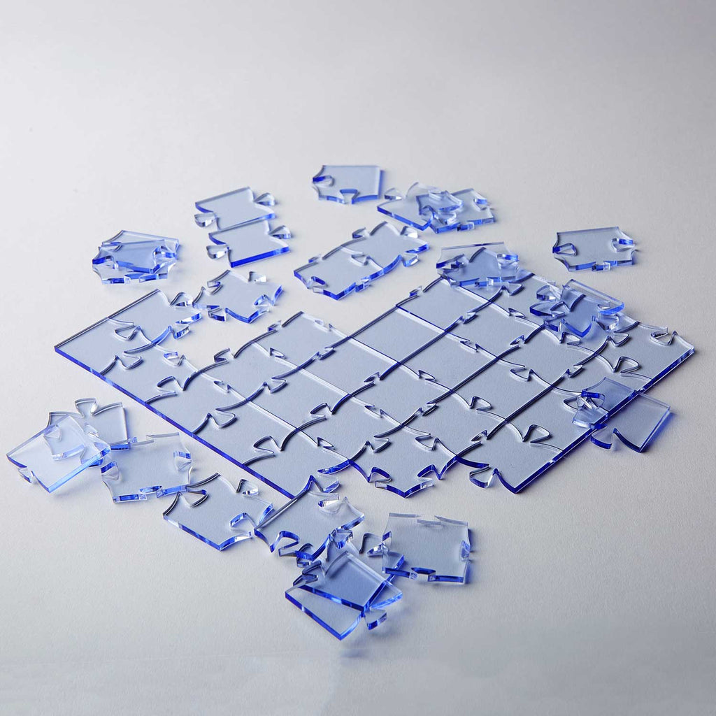 waves acrylic jigsaw puzzle electric blue
